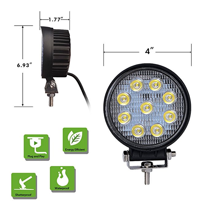 EMARK27w 42wRoundSquare 100% high quality led work lamp