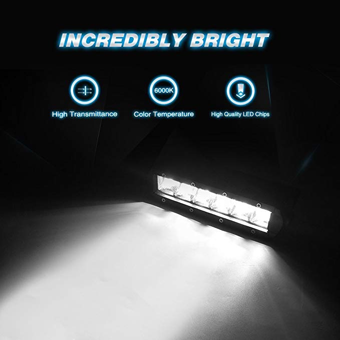 Super Bright 18W Single Row 7 inch Offraod Driving Car LED Light Bar Waterproof 12V24V Truck Car LED Light Bar
